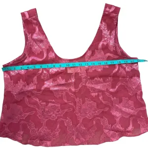 Vintage Victoria’s Secret Gold Label Satin Tank Top Pink Floral Size Large thumbnail 6