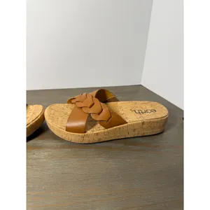 Earth Scotti‎ Leather Platform Slide Sandals Cork Comfort Size 9 NWT thumbnail 4