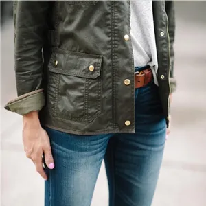 J. Crew Relaxed Boyfriend Field Jacket Olive Green Utility Brass Buttons XS thumbnail 3