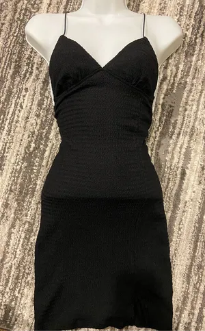 Divided Black Ruched Bodycon Dress Size xxs thumbnail 1