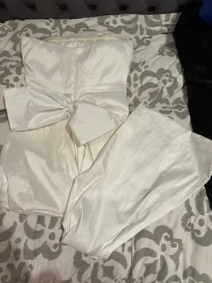 Dillard's Strapless Dress With Bow and Detachable Train thumbnail 5