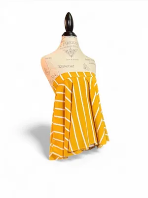 Yellow and White Striped A-Line Skirt Sz XL (Could also be worn as a top) thumbnail 7