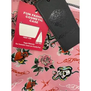 ED HARDY PINK Cosmetics Toiletries Travel Bag Makeup NWT thumbnail 2