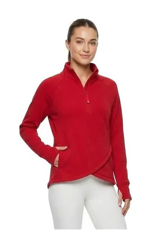 T by Talbots Red Crimson Pullover Sweatshirt Crew Neck Long Sleeve Womens Size L thumbnail 1
