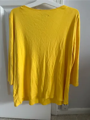 Women's VS Tee Shop Yellow Scoop Neck Peasant Top thumbnail 6