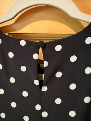 Lauren Ralph Lauren Sleeveless Polka-Dot Midi Dress black/white size 2 thumbnail 4