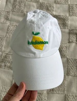 lululemon athletica White Hat with Yellow & Green Lemon Embroidery thumbnail 1