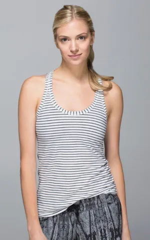 LULULEMON Modern Racerback Parallel Stripe Workout Tank Top Size 6 thumbnail 1