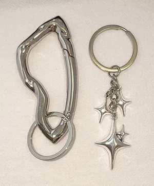 Star Keychain Charm for Men Women Carabiner Car Keychain Key Ring Bag Charm thumbnail 1