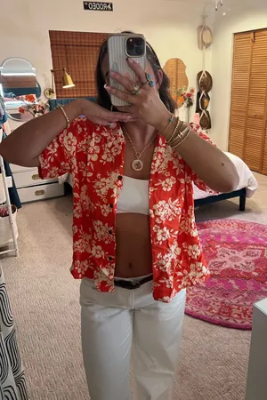 Floral blouse Red thumbnail 1