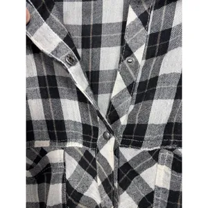Free People Womens‎ Shirt M Plaid Long Sleeve Snap thumbnail 6