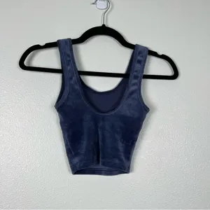 AERIE Offline Cropped Velvet tank Blue Sz XXS‎ thumbnail 6