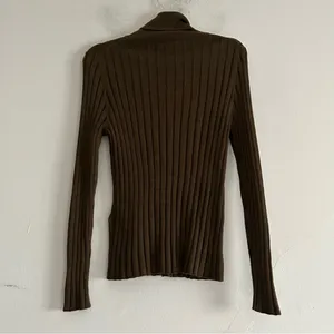 Banana Republic Lucci Merino Wool Turtleneck Sweater Brown Quiet Luxury Preppy thumbnail 5