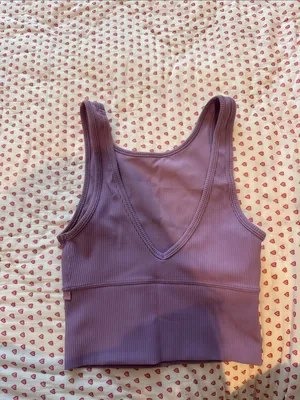 lululemon athletica Ribbed Scoop Tank in Lavender Purple thumbnail 3