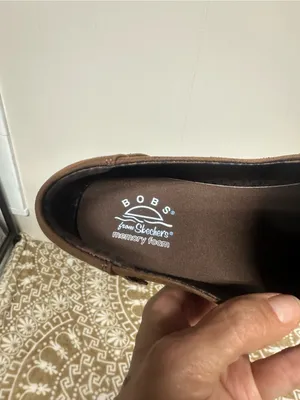 BOBS from Skechers Brown Slip-On Loafers with Contrast Stitching thumbnail 2