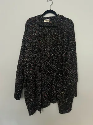 Haptics Black Colorful Pom Pom Cardigan Sweater thumbnail 7