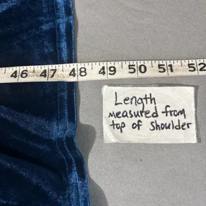 Zaful Velvet Midi Dress Size 6 Blue Ruched Party Fairy Whimsigoth Wedding Guest thumbnail 13