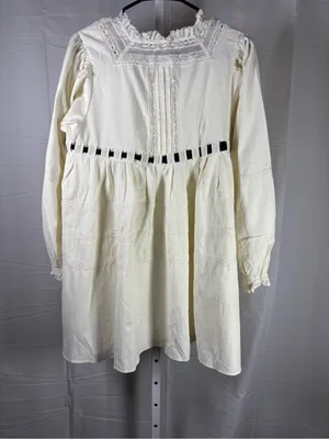Free People Ivory Mini Dress with Black Ribbon Accent thumbnail 7