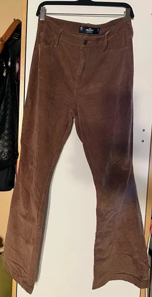 Hollister Corduroy Brown high rise flare pants thumbnail 1