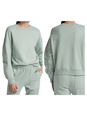 Rails Sweatshirt Women Large Light Seafoam Green Hilda Gathered Sleeve Cropped‎ thumbnail 2