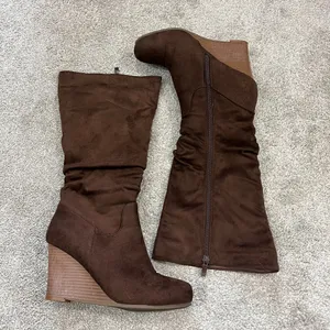 Journee Collection Size 8.5 Brown Haze Knee High Boots thumbnail 3
