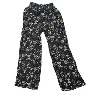 Lived To Be Spoiled Pants Womens M Black Floral Wide Leg Smocked Tassel Boho thumbnail 4