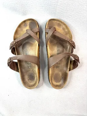Birkenstock 9 40 Bohemian Brown Leather Cross-Strap Sandals thumbnail 2