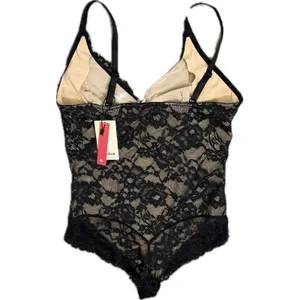 NWT Popilush Lace Shapewear Bodysuit Black V Neck Backless Thong Large thumbnail 5
