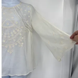 Versona Boho Sheer vTop Sz Large Embroidered Festival Lace Cottage Hippie Lace thumbnail 5