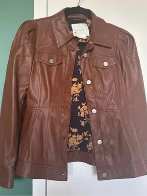 Anthropologie Faux Leather Corset Puff-Sleeve Jacket thumbnail 7