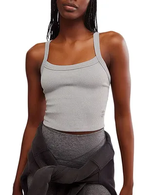 Free People Movement All Clear Solid Cami in Heather Gray thumbnail 1