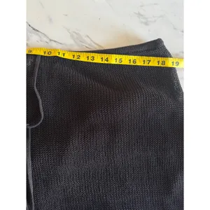 WeWoreWhat‎ Black Open Knit Crochet Midi Skirt Cover Up XL Tassel Drawstring thumbnail 3
