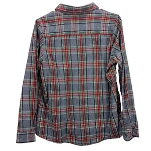 LL Bean Gray Scotch Plaid Cotton Flannel Button Shirt Relaxed Fit SMALL thumbnail 6