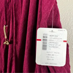NWT Free People Shake It Up Swiss Dot Mini Dress Raspberry Pink Boho Size XS thumbnail 6