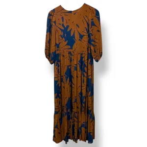 Anthropologie Porridge Kiera Midi Dress Rust Puff‎ Sleeve S Boho Cottagecore thumbnail 2