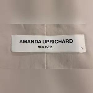 Amanda Uprichard Cream Sleeveless Draped Bodysuit Faux Leather NWOT thumbnail 2