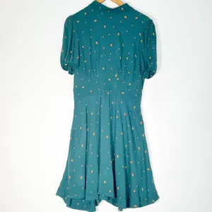 Free People Abbie Tie Reversible Green Peach Polka Dot Sheath Dress Womens 8 thumbnail 7