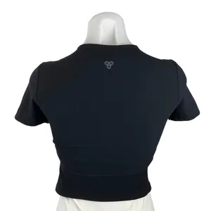 Aritzia TNA Action Women's Black Crewneck Short Sleeve Crop Tee T-shirt Top Sz S thumbnail 3