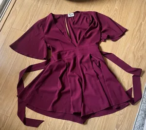 Show Me Your MuMu Burgundy Romper thumbnail 1