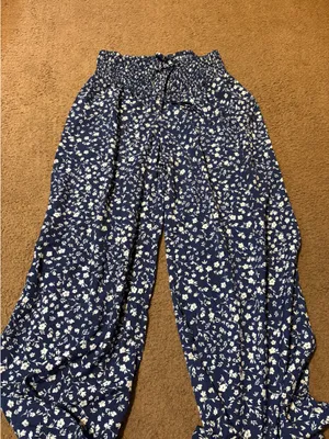 Floral Blue Pants Shein thumbnail 1
