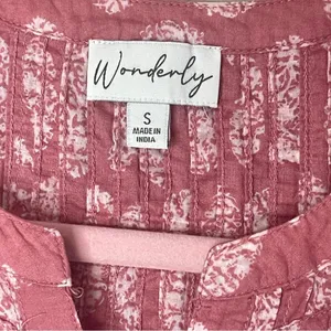 WONDERLY Dusty Rose Paisley Flutter‎ Sleeve Cotton Top, Small thumbnail 6