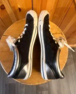 Coach Womens Francesca Sneakers Shoes Black A5012 Canvas Lace Up 9B thumbnail 5