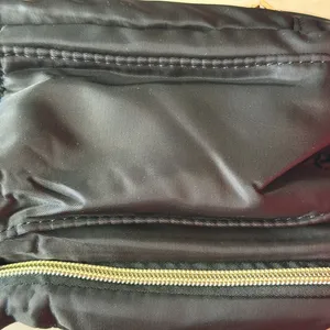 Black laptop backpack NWT gold, zippers, multitude of pockets thumbnail 6