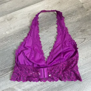 PINK Victoria’s Secret Lace Bralette Purple Small Adjustable Vacation Boho thumbnail 5