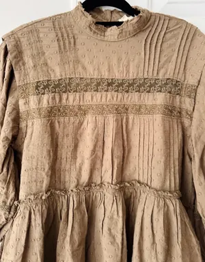 Anthropologie Pilcro Mock-Neck Swing Mini Dress, Size L thumbnail 11