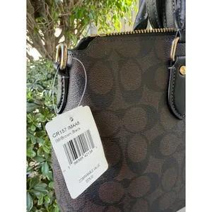 NEW Coach Georgia Satchel In Signature Canvas New IM/BROWN BLACK CR157 IMAA8 thumbnail 9