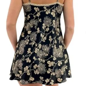 Victoria's Secret Camisole M Floral Pattern Lace Trim Vintage 90s-00s Black Tan thumbnail 4
