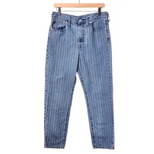 Madewell The Tall Perfect Vintage Crop Jean Pinstripe Blue White Women’s 30T thumbnail 5