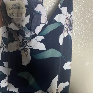 O'Neill Navy Floral Halter Dress beach coastal summer size‎ XS thumbnail 3