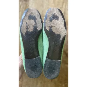 J.Crew Women’s Green Wool Ballet Flats Leather Lining and Chain Detail, Sz 7 thumbnail 7